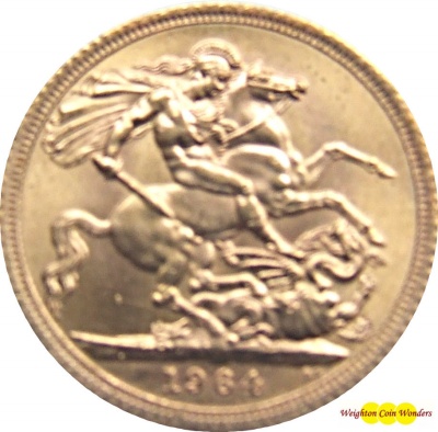 (image for) 1964 QUEEN ELIZABETH II Gold Sovereign